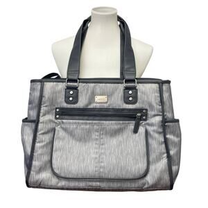 Carters Vinyl Faux Leather Trimmed Side Pockets Interior Section Tote Diaper Bag
